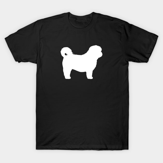 White Shih Tzu Silhouette T-Shirt by Coffee Squirrel